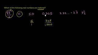 Riconoscere i numeri razionali e irrazionali esempi  Algebra I  Khan Academy [upl. by Verne]