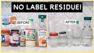 This works on PLASTIC AND GLASS JARS  How to REMOVE STICKY LABEL from Jar [upl. by Icats]