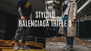 STYLING BALENCIAGA TRIPLE S  3 Outfit Ideas  Mens Fashion [upl. by Eittah771]