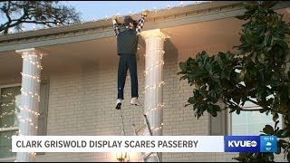 Video shows passerby freaking out over fake Clark Griswold display [upl. by Kilgore599]