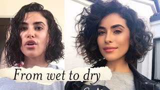 How to Style Short Curly Hair  WET TO DRY Tutorial [upl. by Koball647]