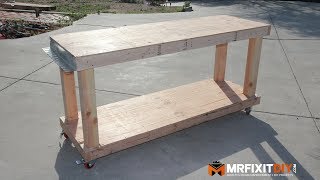 DIY BUDGET FRIENDLY WORKBENCH FREE DOWNLOADABLE PLANS [upl. by Las]