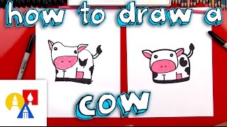 How To Draw A Cartoon Cow [upl. by Idelle]