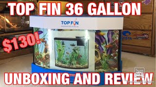 Top Fin 36 Gallon Bowfront Unboxing And Review My Biggest Aquarium Yet [upl. by Dlawso]