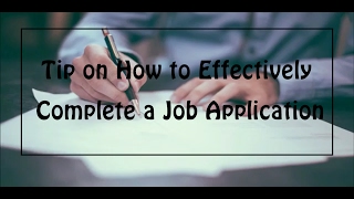 How to Complete a Job Application [upl. by Sorrows876]