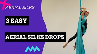 3 simple AERIAL DROPS  Beginner aerial silks drops [upl. by Assirrac]