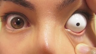 How to Insert And Remove White Sclera Contact Lenses Fxeyes [upl. by Cristy]