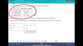 ALEKS Deducing a rate law from initial reaction data [upl. by Mirilla]