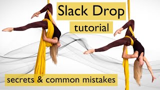 EASY AERIAL SILK DROP FOR BEGINNERS  Slack Drop  Aerial Silks Lesson [upl. by Hewie]