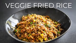 Vegetable Fried Rice Recipe  EASY Vegetarian Chinese dinner idea [upl. by Assirim337]