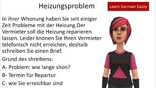 Prüfung B1 DTZ Brief Schreiben  Heizungsproblem  B1 [upl. by Gnilyam702]