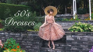 VINTAGE 1950s DRESSES Part 2 Lookbook [upl. by Alram]