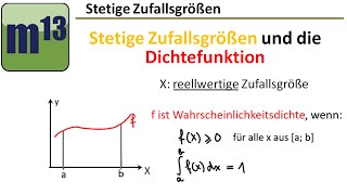 Stetige Zufallsgrößen und die Dichtefunktion [upl. by Leahsim]