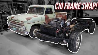 Pt3 Chevy C10 Build  FRAME SWAP  We got a donor [upl. by Ashien852]