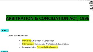 Arbitration amp Conciliation Act 1996  ADR [upl. by Bogoch]