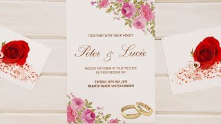 How To Design a WEDDING INVITATION CARD  Photoshop Tutorial Simplified [upl. by Willetta]