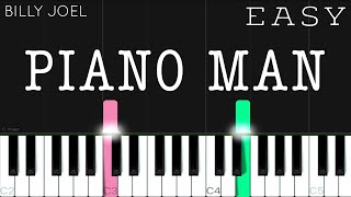 Billy Joel  Piano Man  EASY Piano Tutorial [upl. by Maxey]