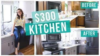 300 BUDGET KITCHEN MAKEOVER [upl. by Amethyst304]