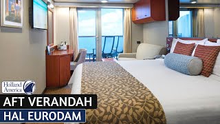 HAL Eurodam  Aft Verandah Stateroom Walkthrough Tour amp Review 4K  Holland America Cruise Line [upl. by Halie288]