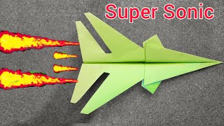 How to Make PAPER PLANE that FLY FAR  The Best Super Sonic Paper Plane [upl. by Aimej]