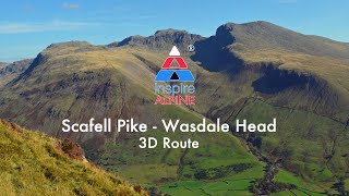 Scafell Pike from Wasdale Head  3D Route [upl. by Yendor]