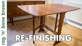 Refinishing A Mid Century Dining Table  Restoration [upl. by Nylrebma743]