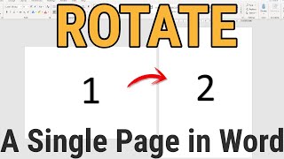 How To Rotate A Single Page In Word [upl. by Sivet]