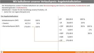 832 Angebotskalkulation Verkaufskalkulation Einführung [upl. by Nonnaihr]