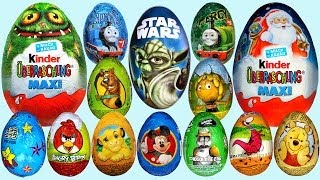 20 Surprise eggs Kinder Maxi Маша и Медведь Kinder Surprise Mickey Mouse Surprise egg [upl. by Tenej]