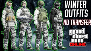 GTA 5 Online Winter Military Outfits After Patch 158 Clothing Glitches Not Modded Christmas [upl. by Lidda]