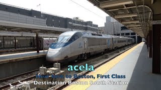 Amtrak  Riding acela First Class  New York to Boston [upl. by Lorusso]