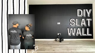 DIY SLAT WALL  CUSTOM WOOD SLAT WALL [upl. by Haleemaj866]