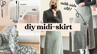 DIY MidiSkirt With A Side Slit [upl. by Adey]