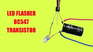 LED Flasher Circuit Using BC547  The Simplest [upl. by Ettesyl]