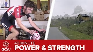 Power amp Strength Training 40 Minute Indoor Cycling Workout – Passo Giau [upl. by Enilram308]