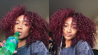 IM DYING MY NATURAL CURLY HAIR PURPLE NO BLEACH Tatyana Ali [upl. by Popele]