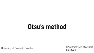 Otsus Method [upl. by Edya]