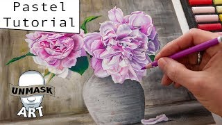 How to Paint Flowers With Soft Pastels  Narrated Tutorial [upl. by Airdnek]