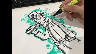 How to draw a Graffiti Character [upl. by Virginie]