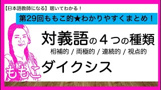 第29回 対義語ダイクシスももこ的★わかりやすくまとめました！【日本語教師になる日本語教育能力検定試験】 [upl. by Rabiah]