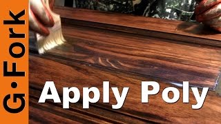 Apply Polyurethane Wood Finish How To  GardenFork [upl. by Anirtek]