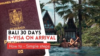 Bali 30 days eVisa on Arrival  How to  Simple steps [upl. by Nobell617]