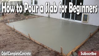 How to Pour a Concrete Slab for Beginners DIY [upl. by Acenom]