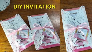 DIY Invitation  Simple And Easy DIY  Doily Paper Invitation Cover [upl. by Nohpets873]