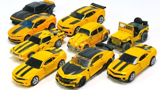 Transformers Movie 1 2 3 4 5 6bumblebee Deluxe Class Camaro Beetle Jeep Bumblebee 9 Car Robot Toys [upl. by Ainoek433]