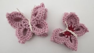 Schmetterling häkeln  Anleitung  Crochet Butterfly eng sub [upl. by Delogu]