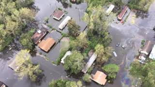 Aerial footage of flooding damage in NC [upl. by Nomael]