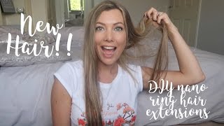 NEW HAIR DIY NANO RING HAIR EXTENSIONS [upl. by Colligan]