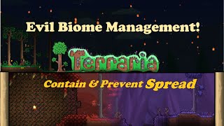 Containing Evil Biomes  Corruption Crimson amp Hallow Spread Management  Easy  Terraria 1412 [upl. by Neddy]