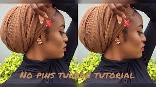 EASY TURBAN TUTORIAL  NO PINS [upl. by Duwad]